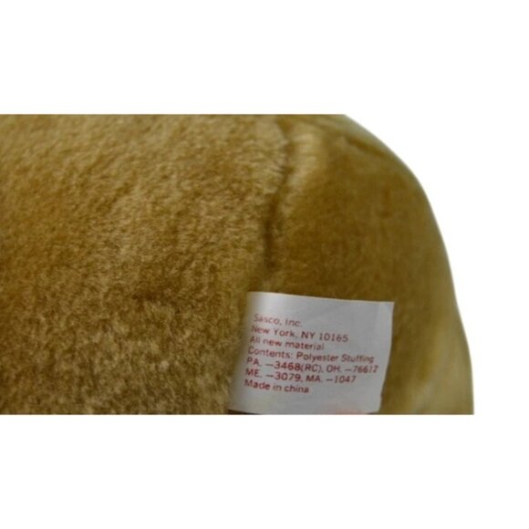 Vintage Sasco Christmas Teddy Bear Plush Stuffed Animal With Santa Hat & Red Bow - Picture 4 of 14